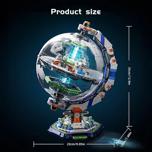 Vista 5 de Juego de bloques de construcción de globo de estación espacial 1793PCS para Azul