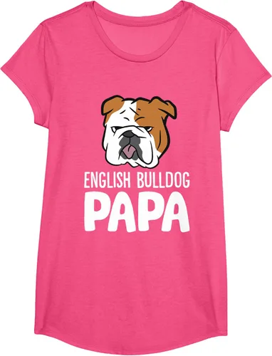 Vista 19 de Camiseta divertida de Bulldog Inglés para papá dueño de perro, Negro