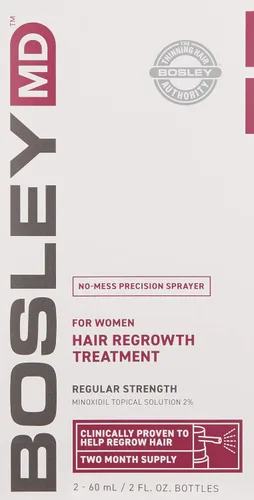 Vista 2 de BosleyMD Spray de minoxidil al 2%, tratamiento de adelgazamiento/laca para el cabello para la pérdida de cabello y el crecimiento del cabello