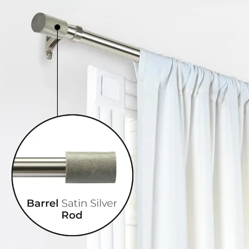Vista 2 de Deco Window Barra de cortina extensible para puerta y ventanas, longitud ajustable, poste telescópico de hierro resistente con remates