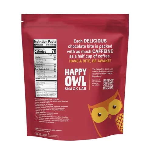 Vista 7 de AWAKE - Bocaditos de chocolate con cafeína - Chocolate con leche crujiente, 50 piezas - 50 mg de cafeína - Dulces envueltos individualmente