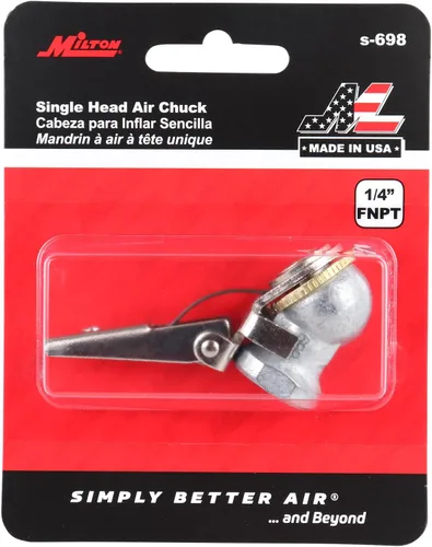 Vista 5 de Milton S adaptador para aire de llanta de una cabeza de 1/4", con manija, individual