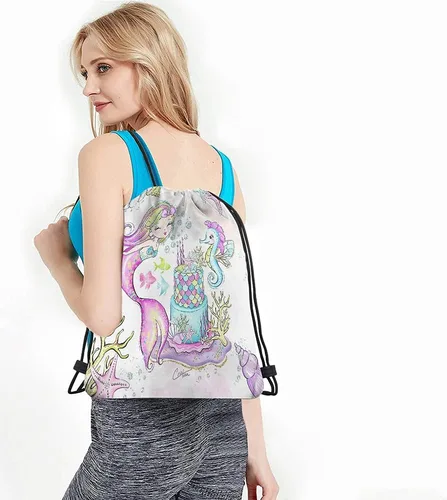 Vista 4 de Beabes Bolsas con cordón abstracto Mochila Bolsa de gimnasio Bolsa de cordón, Multi-a218, Mochilas de viaje