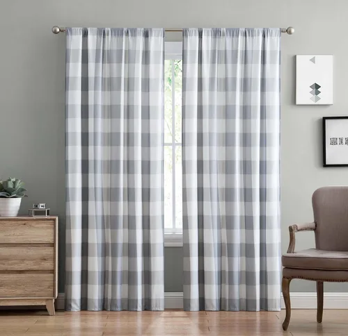 Vista 7 de TRULY SOFT Everyday Buffalo Plaid Black Polyester - Par de paneles de 2 piezas, con temática a cuadros, para hombres y mujeres, certificado Oeko-TEX