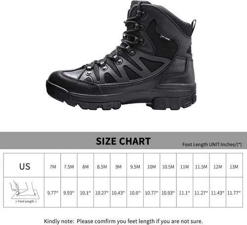 Vista 8 de FREE SOLDIER Botas de senderismo tácticas impermeables para hombre, botas de trabajo militar, botas de combate