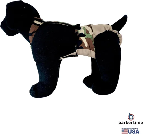 Vista 7 de Pañal para perro Camo on Brown, XS, con agujero para la cola, fabricado en Estados Unidos