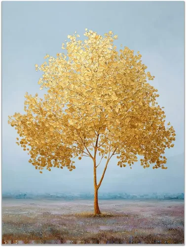 Vista 13 de VOCBAN Modern Artwork Colourful Tree Of Life Wall Art Canvas Picture Print Painting Botanical Artwork for Bathroom Living Room Bedroom(blue blue 80