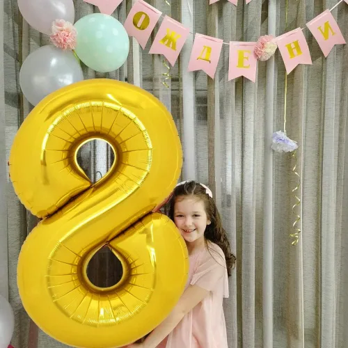 Vista 3 de TONIFUL Globos grandes de 50 pulgadas con números dorados del 0 al 9, globo digital grande de Mylar número 8 digital ocho para fiestas