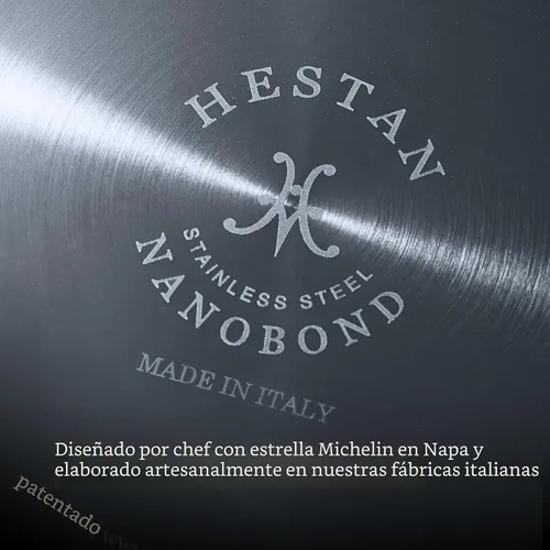 Vista 10 de Hestan - Colección NanoBond - Sartén de acero inoxidable de titanio con tapa, compatible con placa de inducción, 2 cuartos de galón