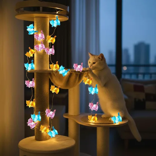 Vista 11 de Cadena de luces con estrellas, 30 LED de cristal, funciona con pilas, 10 pies, decoración para dormitorio