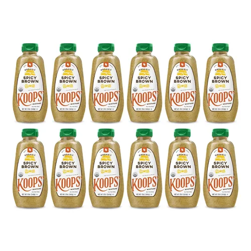 Vista 12 de Koops' Mostaza Dijon orgánica – Condimento Dijon, sin gluten, kosher, sin OMG, salsa de mostaza orgánica certificada por USDA, fabricado
