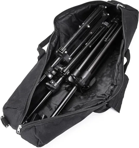 Vista 2 de Bolsa de transporte para trípode, 22.5 x 7.5 x 7.5 pulgadas, funda acolchada de trípode resistente con correas para el hombro y asa (S)
