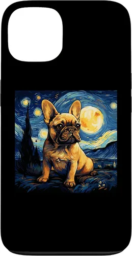 Vista 7 de Funda para iPhone 14 Pro Max Van Gogh Dog Bulldog francés
