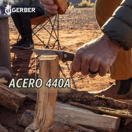 Vista 6 de Gerber Gear Convoy - Cuchilla fija + funda, Micarta [1066481], gris