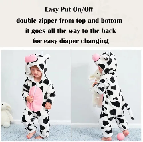 Vista 6 de QIAONIUNIU Halloween Baby Costumes Toddler Onesie Infants Romper Boys Girls Animal Dress Up Clothes 2-36 Months