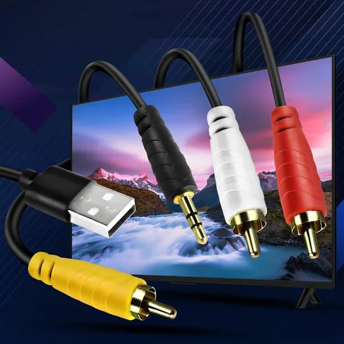 Vista 6 de XMSJSIY Digital SPDIF Coaxial a analógico L/R RCA y cable de conversión de audio estéreo AUX de 0.138 in con cable de fuente de alimentación USB