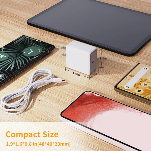 Vista 4 de Bloque de carga rápida USB C de 30 W para Google Pixel 10 Pro XL/10/9 Pro /9/8 Pro/8/7 Pro/7/6a/6 Pro/6/5a/5, paquete de 2 adaptadores de corriente