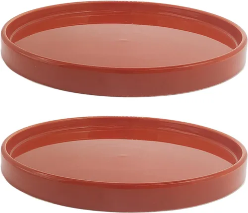 Vista 19 de Yukfona - 4 bandejas de cerámica para macetas, bandejas de 4 5 6 7 8 9 10 11 12 13 pulgadas para interior y exterior, resistente, duradera, base