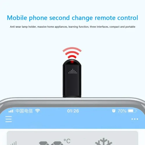Vista 8 de R09 Mini Adaptador de Control Remoto IR para Smartphone para Teléfono Inteligente Android Mini Control Universal Infrarrojo Todo en Uno para Aire