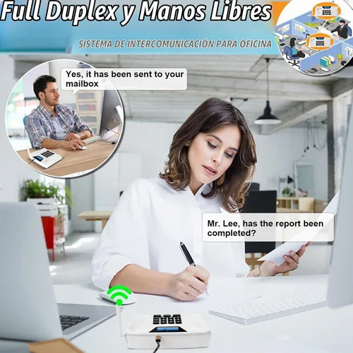 Vista 4 de Intercomunicadores inalámbricos para el hogar actualizados, intercomunicador manos libres de 5300 pies, intercomunicadores bidireccionales en tiempo