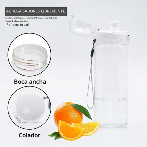 Vista 2 de Tritan - Botella de agua transparente de 24 onzas, sin marcas, sin BPA, botella de agua deportiva de 24 onzas, a prueba de fugas, reutilizable