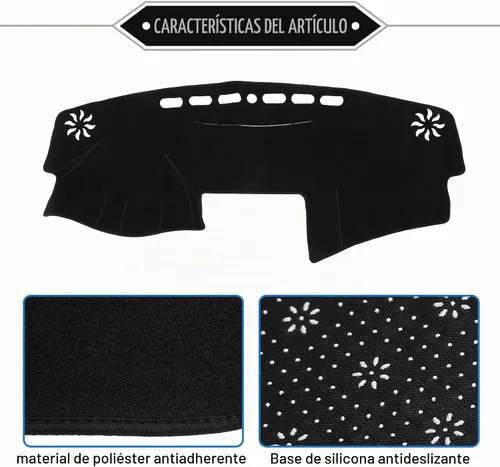Vista 4 de Estera de la cubierta del salpicadero del coche del poliéster para Toyota Camry 2007-2011 Negro