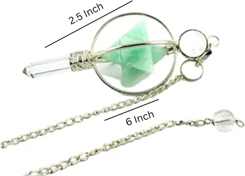 Vista 2 de Jet Amazonite Spinning Merkaba Pendulum 2.5 pulgadas Jet International Crystal Therapy Dowsing Chakra Balancing Healing