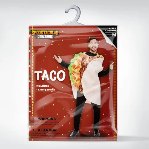 Vista 6 de Spooktacular Creations Taco Costume Adult Halloween Costume Burrito Food Costume for Halloween Dress Up Cosplay Party