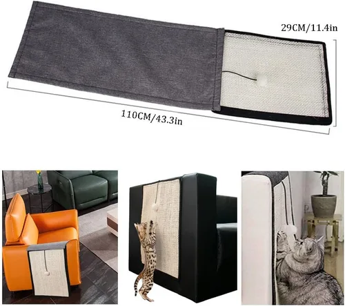 Vista 7 de Almohadilla para arañazos para gatos, sofá y muebles, protector de sisal natural para gatos, protector de sofá para gatos de interior, garras