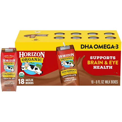 Vista 14 de Horizon Organic Cajas de leche bajas en grasa, fresa, 8 onzas, paquete de 6 8g Protein per Serving, 1% Lowfat, USDA Organic, No Refrigeration