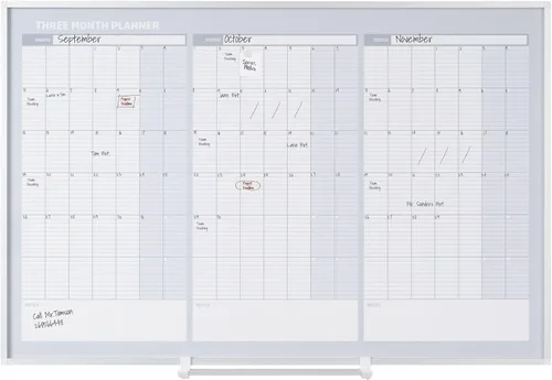 Vista 11 de MasterVision, Magnetic Gold Ultra, tabla de planificación de borrado en seco, para 4 meses