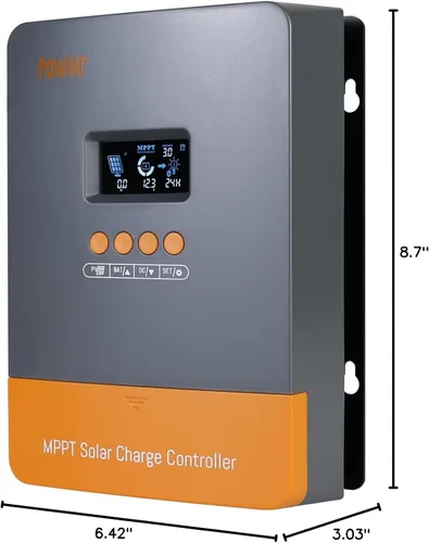 Vista 6 de Controlador de carga solar MPPT de 60 AMP, compatible con 12V 24V 36V 48V automático, entrada máxima 160V 2800W, 150V con pantalla LCD, funciona