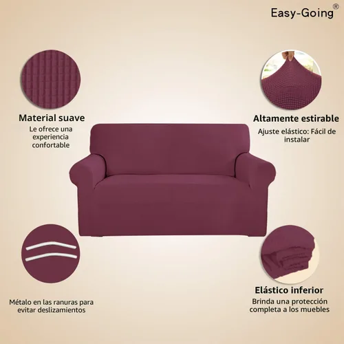 Vista 3 de Easy-Going - Funda elástica sobredimensionada para sofá, 1 pieza, protector muebles, suave, parte inferior elástica, para niños, tela jacquard