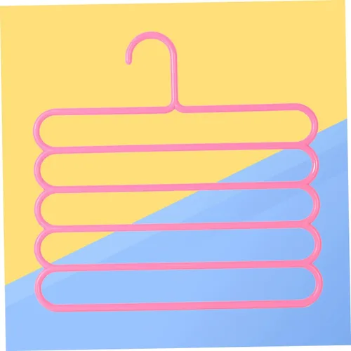 Vista 3 de Outanaya Perchas resistentes para colgar bufandas y chaquetas, colgadores de vestidos, colgadores para ropa, pantalones, perchas multiusos para Rosa