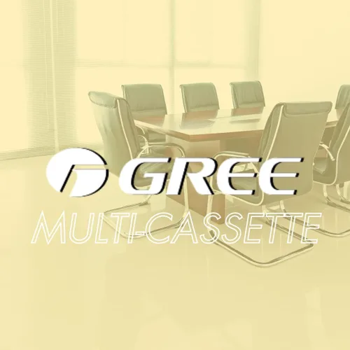 Vista 2 de Gree 42,000 BTU Multi21+ Dual-Zone Cassette de techo Mini Split Aire acondicionado Bomba de calor 208/230V SEER 21 (24-24)