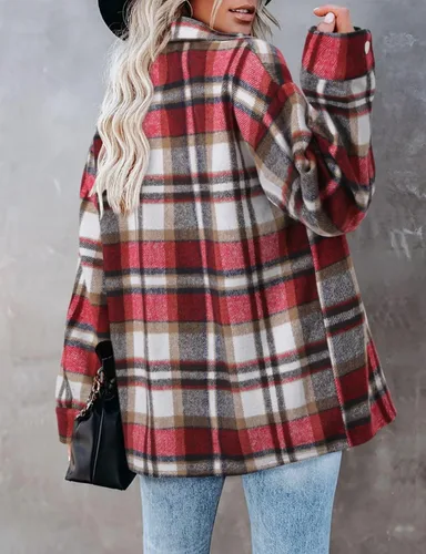 Vista 41 de ZOLUCKY Chaqueta de manga larga con botones para mujer, talla grande, blusas