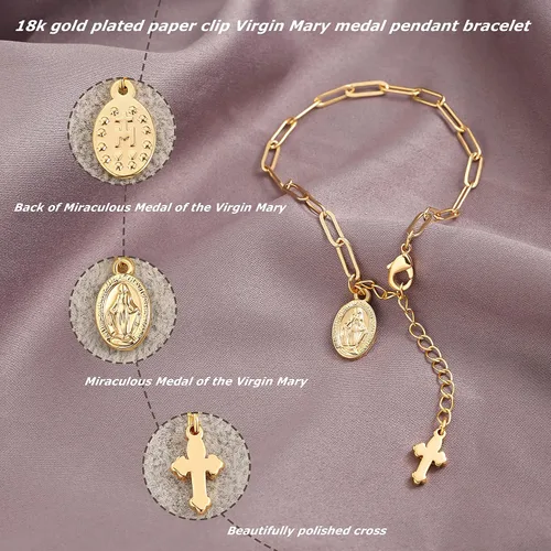 Vista 2 de Delicada pulsera de cadena ovalada de oro de 18 quilates con eslabones ajustables, hecha a mano para mujer, pulsera de cadena de clip para mujer