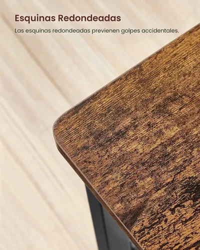 Vista 6 de VASAGLE Juego de 2 sillas de comedor, sillas de madera rústica con marco de acero metálico, fácil de montar, asiento cómodo, silla moderna de granja