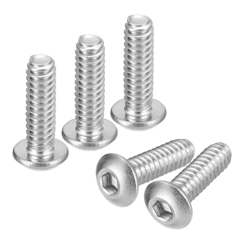 Vista 32 de Uxcell tornillos de cabeza de botón #8-32x1, 20 unidades, pernos hexagonales de acero inoxidable 304, tornillos de rosca completa con cabeza