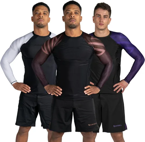 Vista 12 de Sanabul Essential - Camiseta de compresión de manga larga para entrenamiento de MMA, BJJ, lucha libre, agarre y Jiu Jitsu sin gi Todo negro