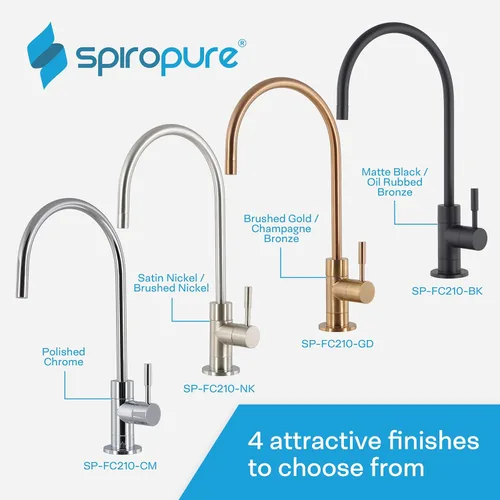 Vista 6 de SpiroPure SP-FC210-CM - Grifo de filtro de agua de repuesto de ósmosis inversa, grifo filtrado de 3 líneas, cromo pulido, grifo de ósmosis inversa