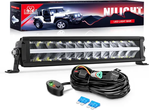 Vista 13 de Nilight Barra de Luz LED con DRL Ámbar de 16 Pulgadas 120W Luz Todoterreno Anti-Deslumbrante Combo Inundación Punto LED Luz de Conducción IP68