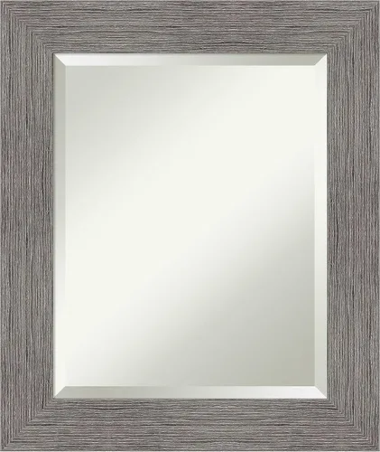 Vista 14 de Amanti Art Espejo de baño gris para sobre el fregadero, espejo rectangular gris rústico de corteza de 25 x 21 pulgadas, marco rústico de campo