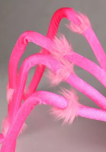 Vista 3 de Decoración de Araña de Peluche Neon Rosa de 4 pies Multicolor