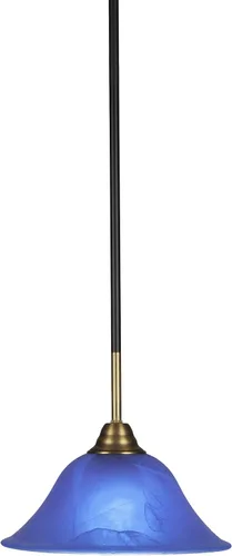 Vista 73 de Toltec Lighting Paramount - Mini colgante de 1 luz en acabado negro mate con cristal de arte perla de 7 pulgadas y estilo negro