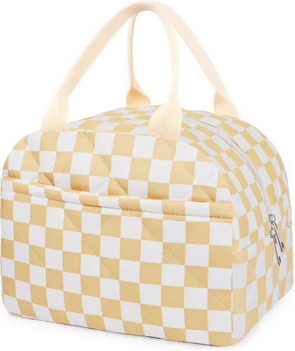 Vista 21 de Lonchera acolchada de algodón aislada, bonita bolsa acolchada con estampado floral, reutilizable, aislada, coqueta, de gran capacidad, hielera
