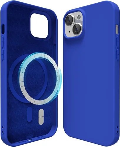 Vista 48 de oakxco Funda de silicona para iPhone 12 Pro Max, magnética, compatible con carga inalámbrica Magsafe, cubierta protectora de goma suave y delgada