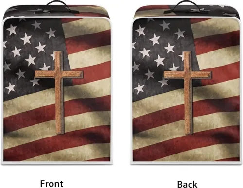 Vista 3 de Cubiertas antipolvo para máquina de café cruzado con bandera estadounidense, para mezclador, máquina de jugo, mantiene la cocina y la oficina