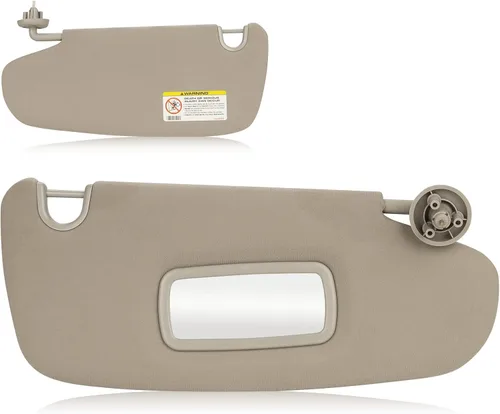 Vista 8 de Visera solar gris beige izquierda y derecha para Dodge Ram 1500 2500 3500 2002-2009, repuesto para parasol de automóvil para el lado del conductor