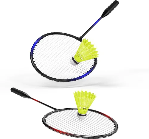 Vista 3 de Juego de 2, 4, 6 raquetas de bádminton Keehoo para adultos y niños, juego de bádminton para la playa, el césped, el patio trasero, deportes al aire